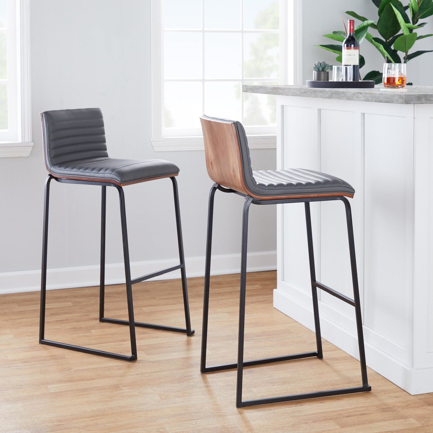 Lumisource Mason Mara 30" Fixed-Height Barstool - Set of 2