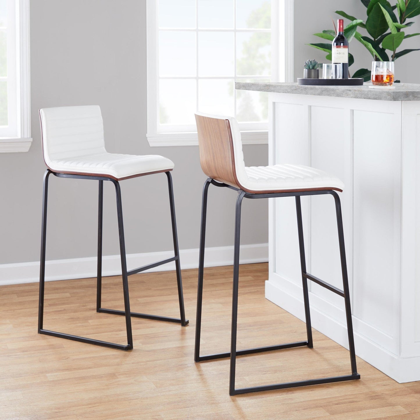 Lumisource Mason Mara 30" Fixed-Height Barstool - Set of 2