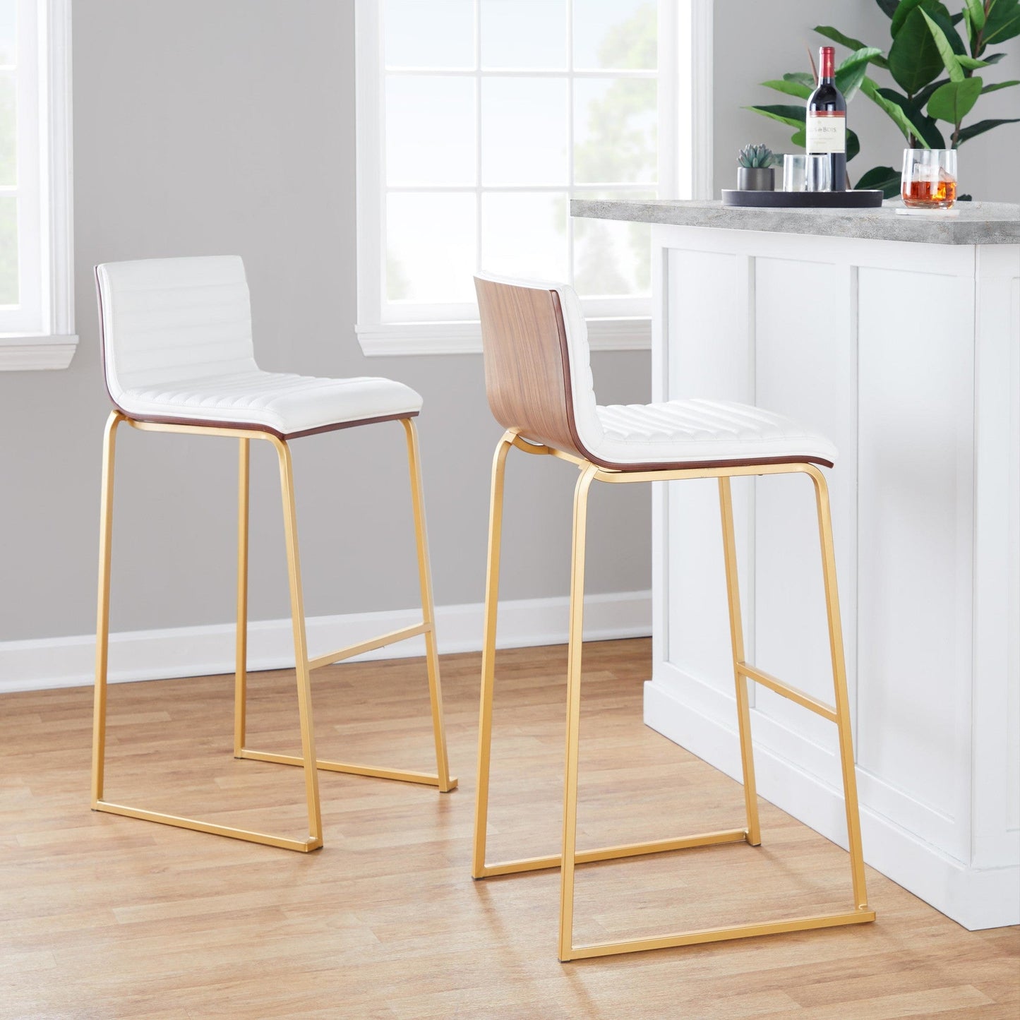 Lumisource Mason Mara 30" Fixed-Height Barstool - Set of 2