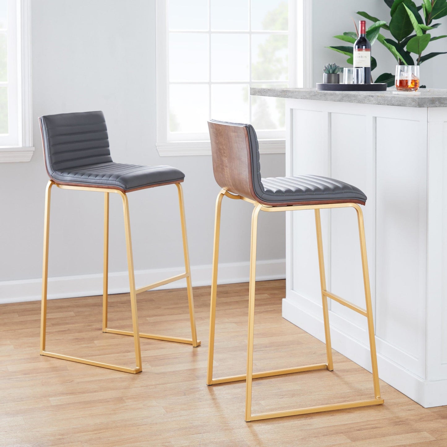 Lumisource Mason Mara 30" Fixed-Height Barstool - Set of 2