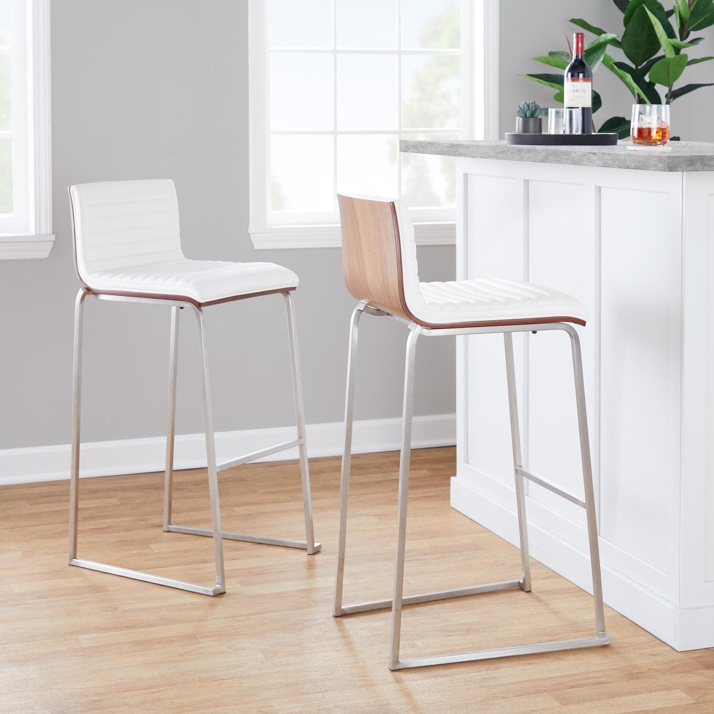 Lumisource Mason Mara 30" Fixed-Height Barstool - Set of 2