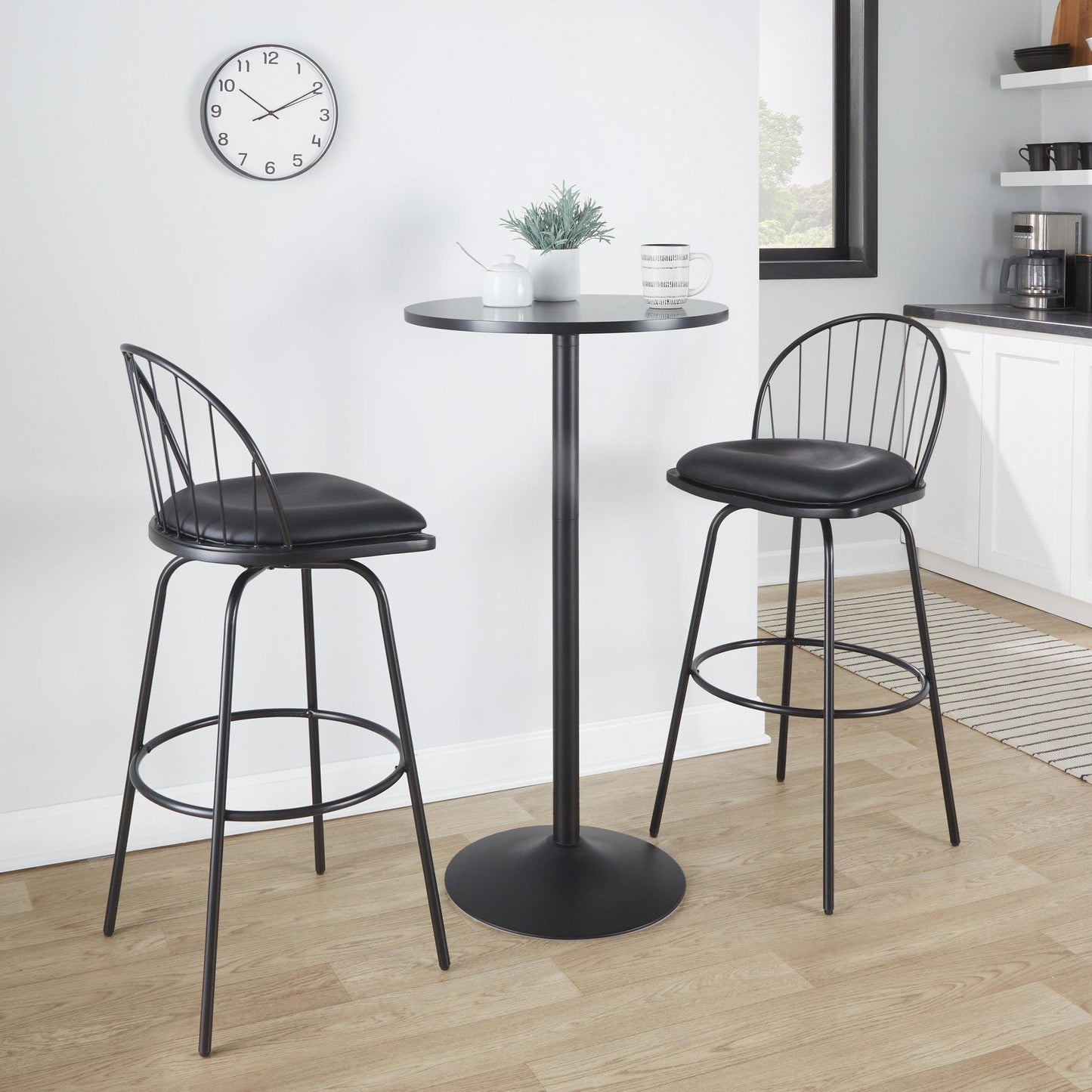 Majestic Office Furniture Claire 30" Fixed-Height Barstool - Set of 2