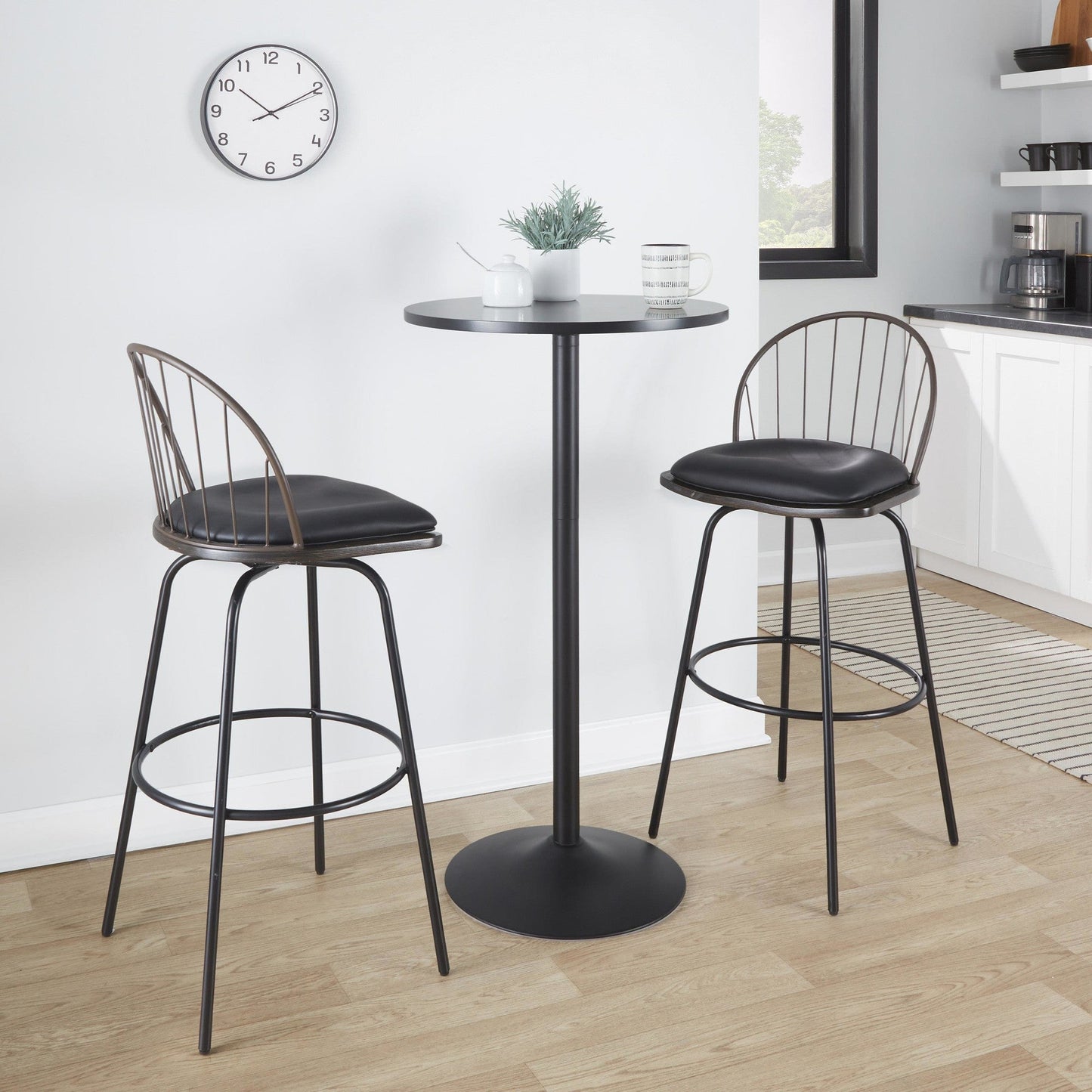 Majestic Office Furniture Claire 30" Fixed-Height Barstool - Set of 2