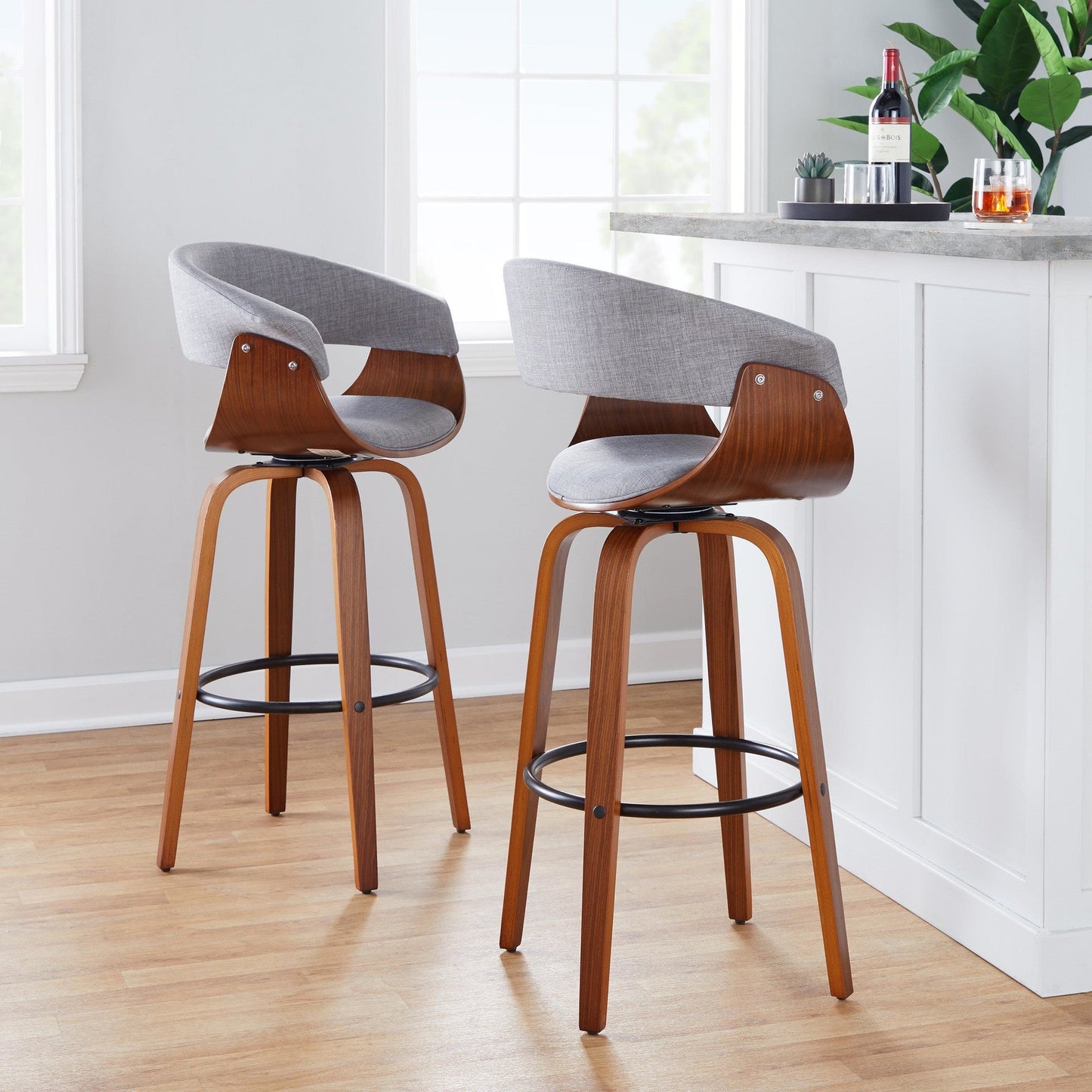 Majestic Office Furniture Mod 30" Fixed-Height Barstool - Set of 2