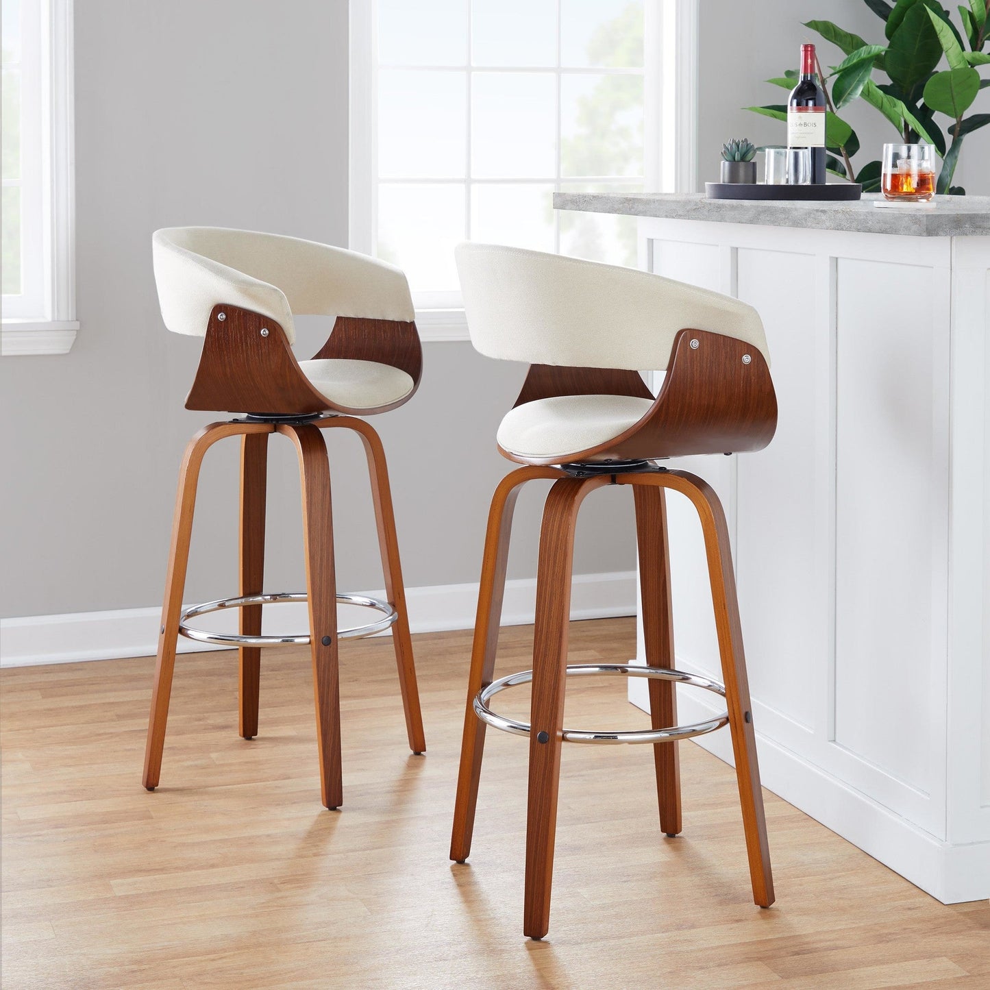 Majestic Office Furniture Mod 30" Fixed-Height Barstool - Set of 2