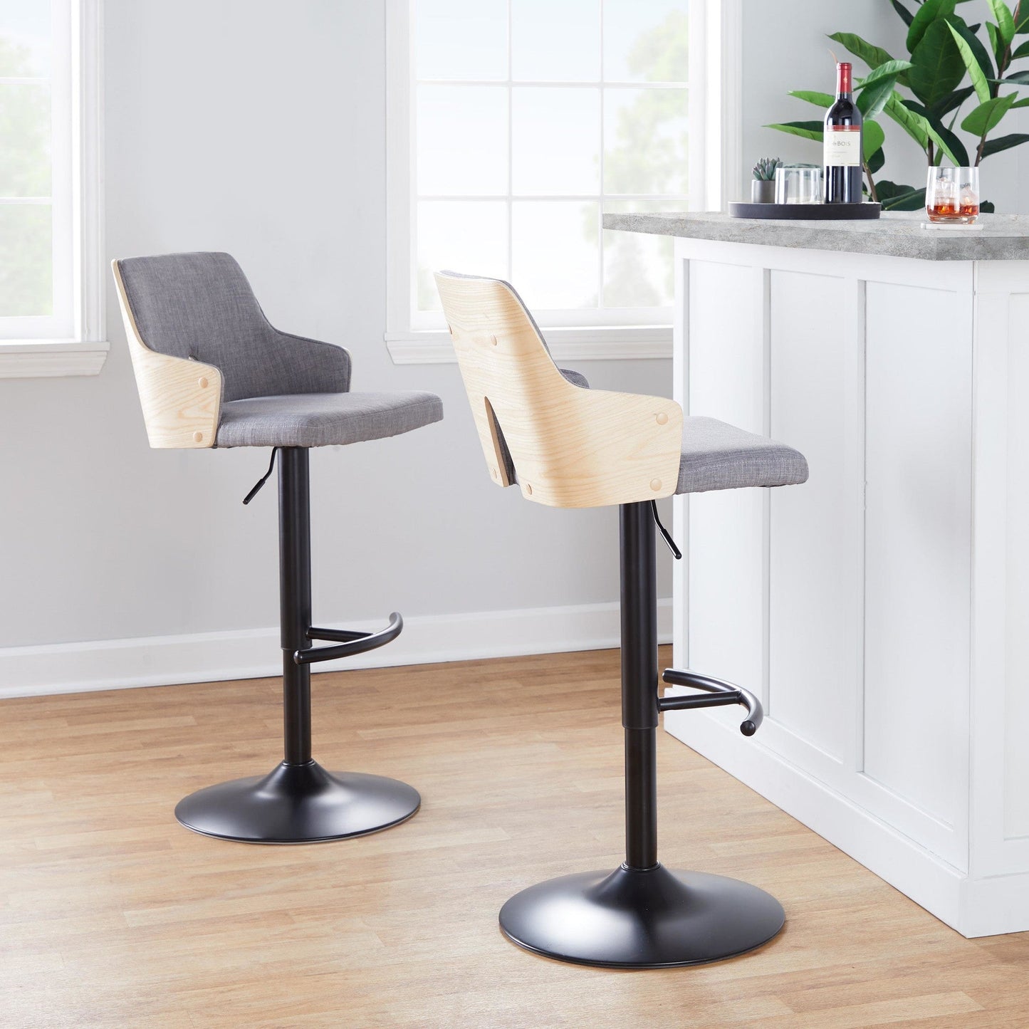 Majestic Office Furniture Adjustable Barstool - Set of 2