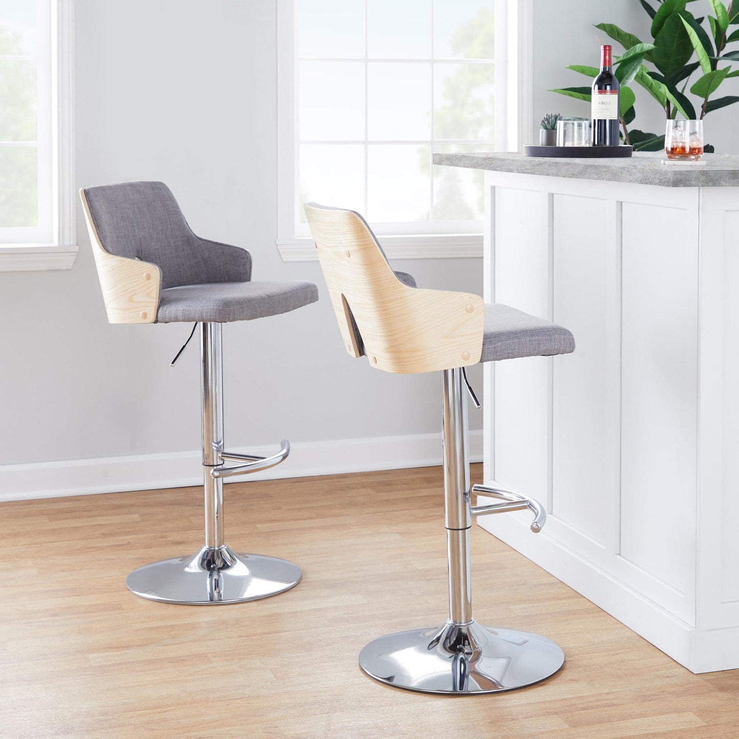 Majestic Office Furniture Adjustable Barstool - Set of 2