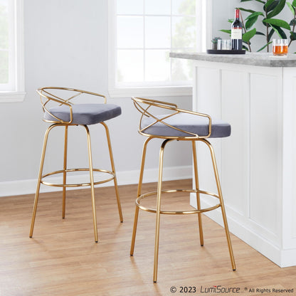 Majestic Office Furniture Glam 30" Fixed-Height Barstool - Set of 2
