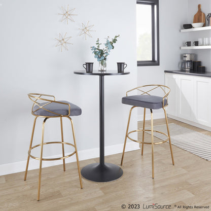 Majestic Office Furniture Glam 30" Fixed-Height Barstool - Set of 2