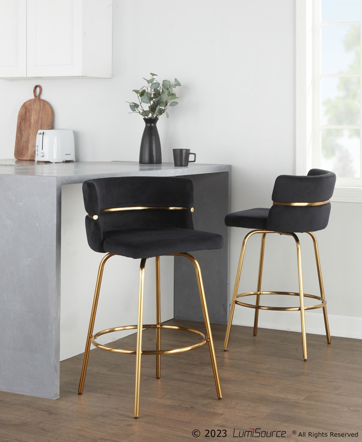 Majestic Office Furniture Claire 26" Fixed-Height Counter Stool - Set of 2