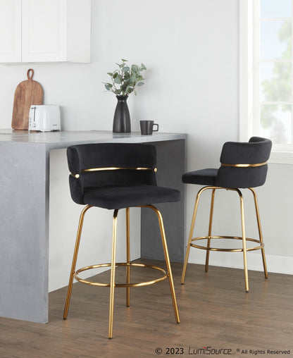 Majestic Office Furniture Claire 26" Fixed-Height Counter Stool - Set of 2