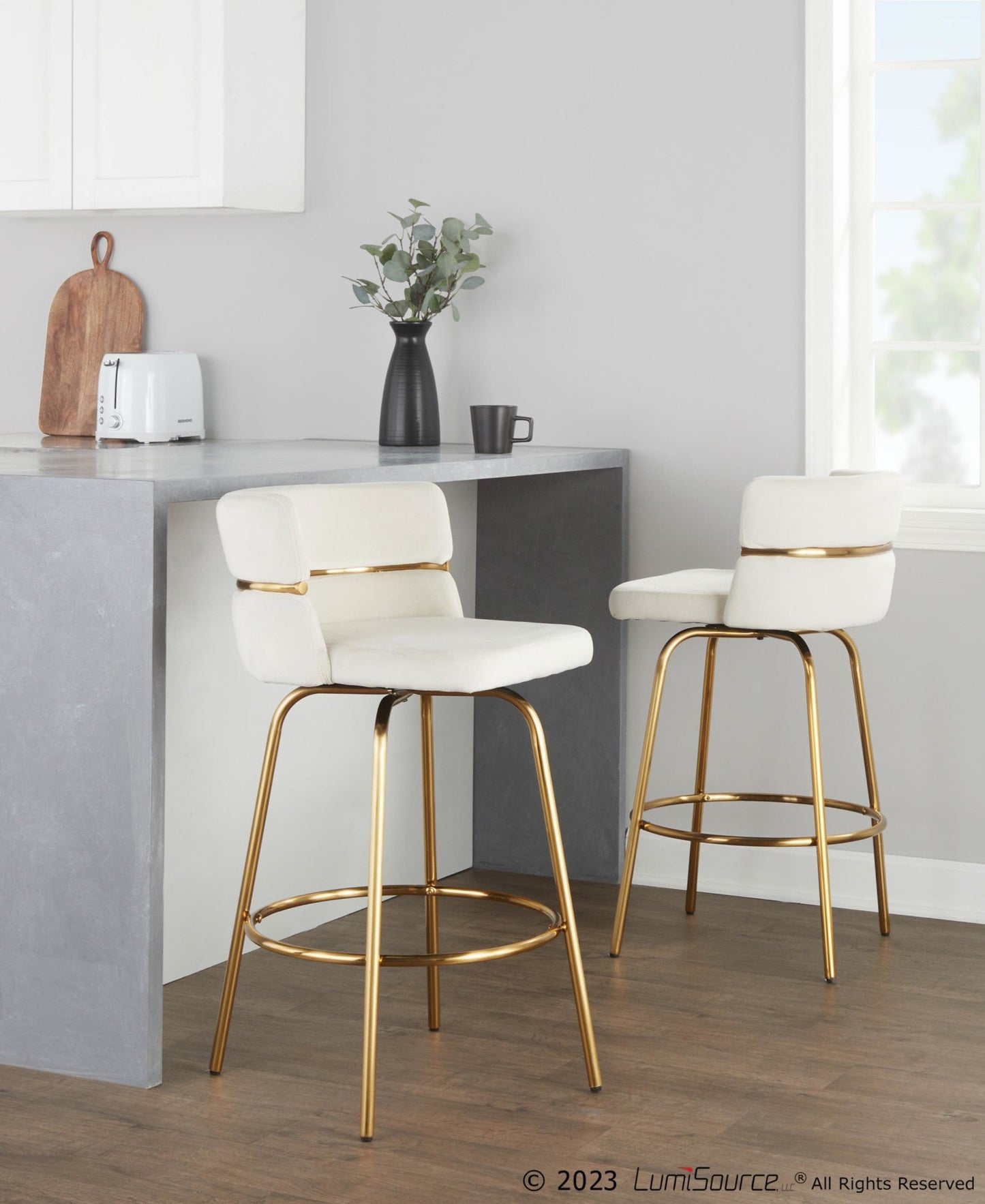 Majestic Office Furniture Claire 26" Fixed-Height Counter Stool - Set of 2