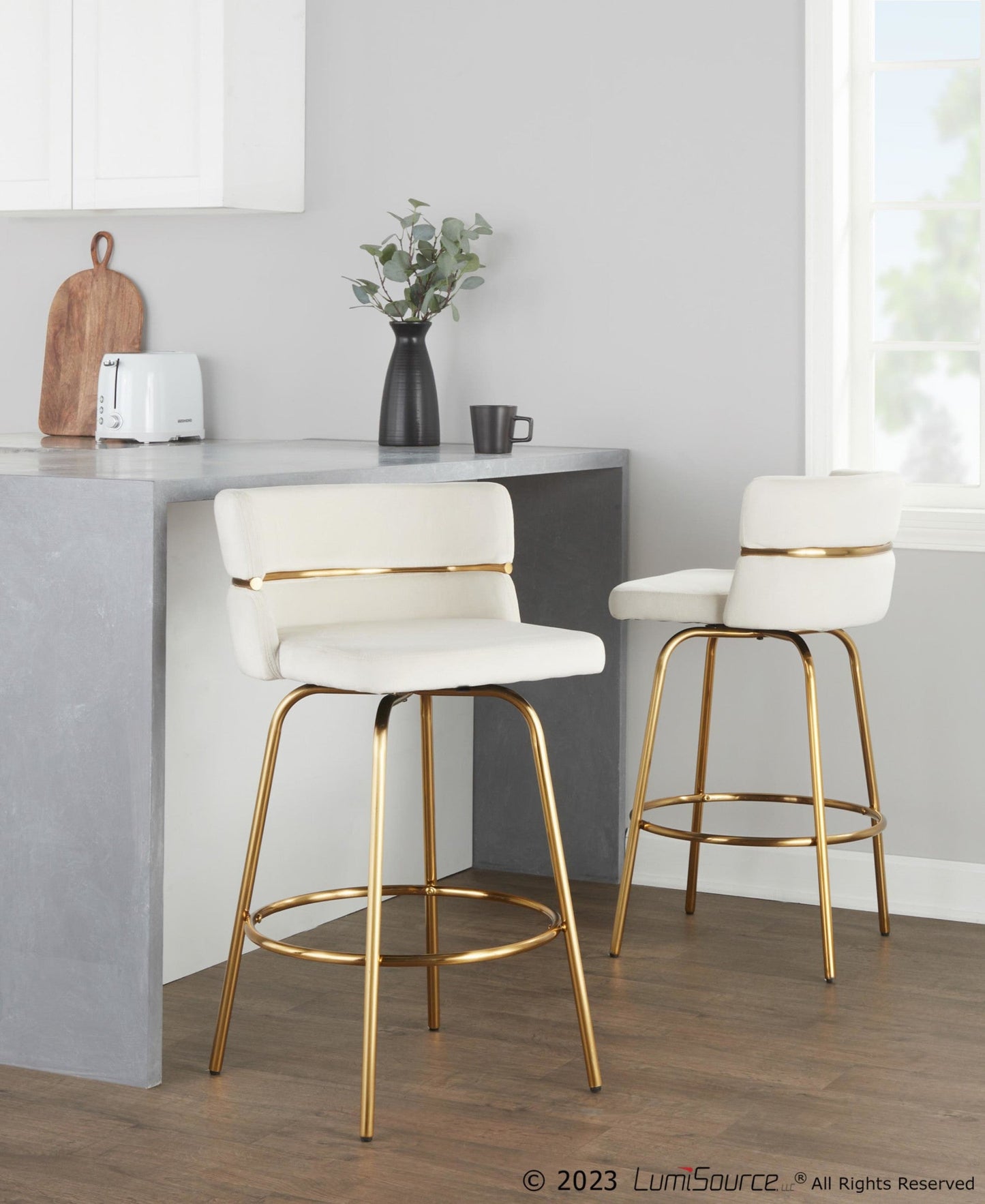 Majestic Office Furniture Claire 26" Fixed-Height Counter Stool - Set of 2