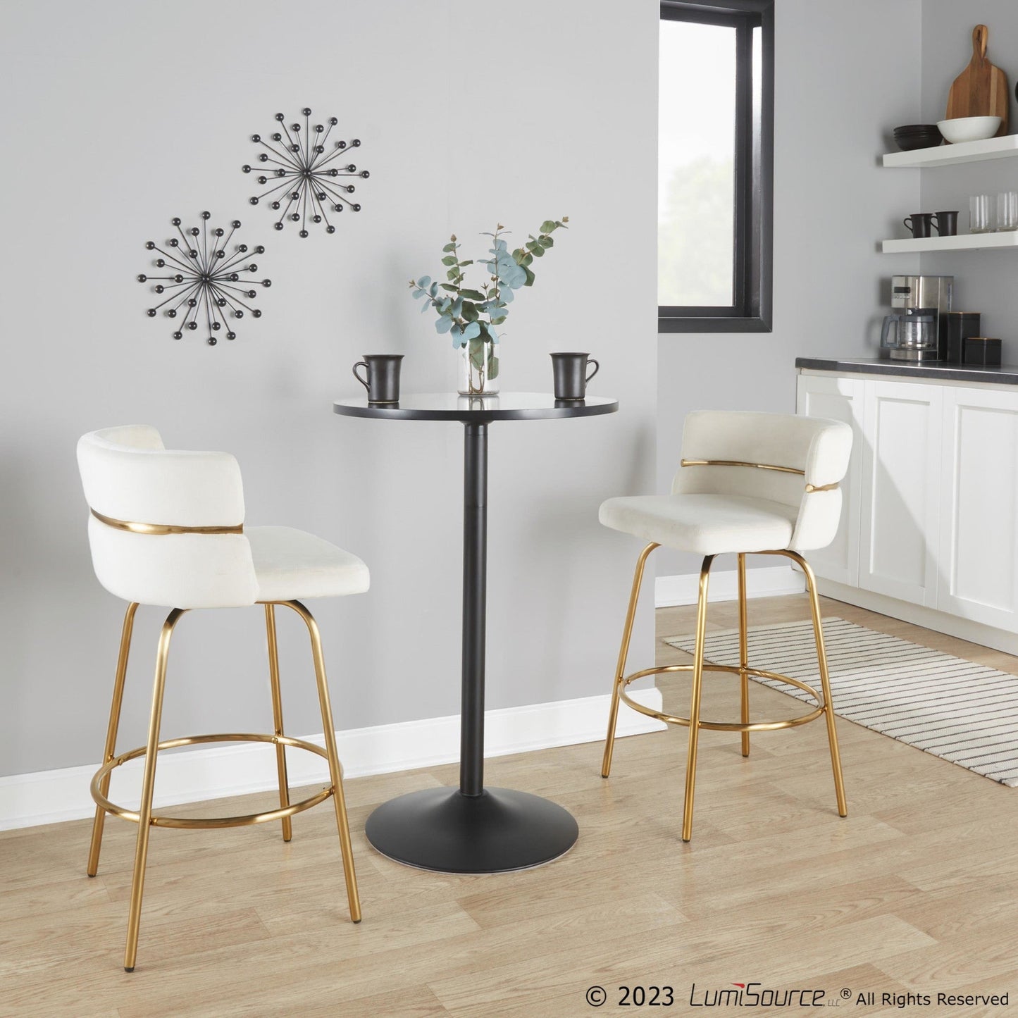 Majestic Office Furniture Claire 26" Fixed-Height Counter Stool - Set of 2