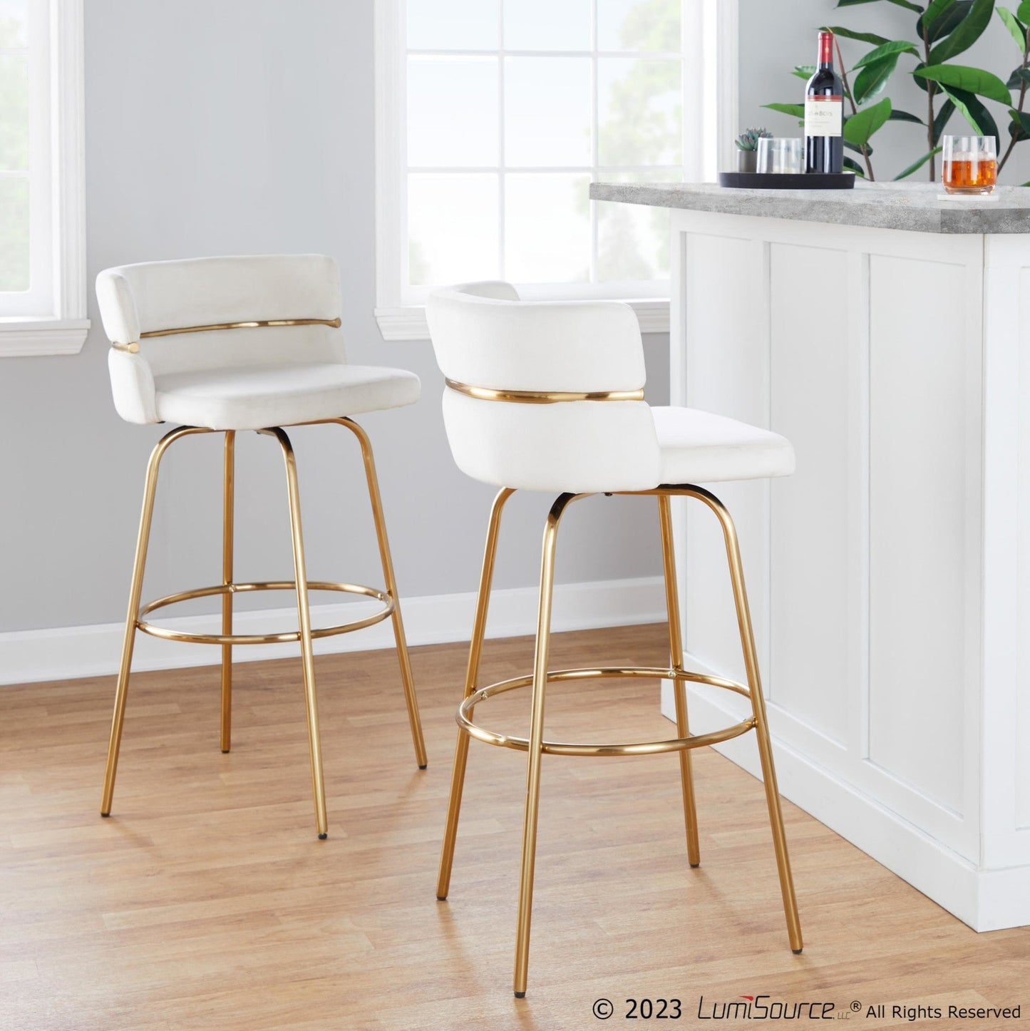 Majestic Office Furniture Claire 30" Fixed-Height Barstool - Set of 2