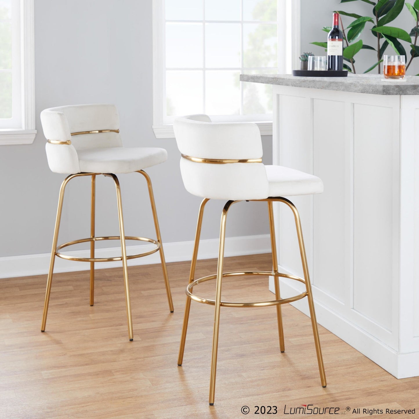 Majestic Office Furniture Claire 30" Fixed-Height Barstool - Set of 2
