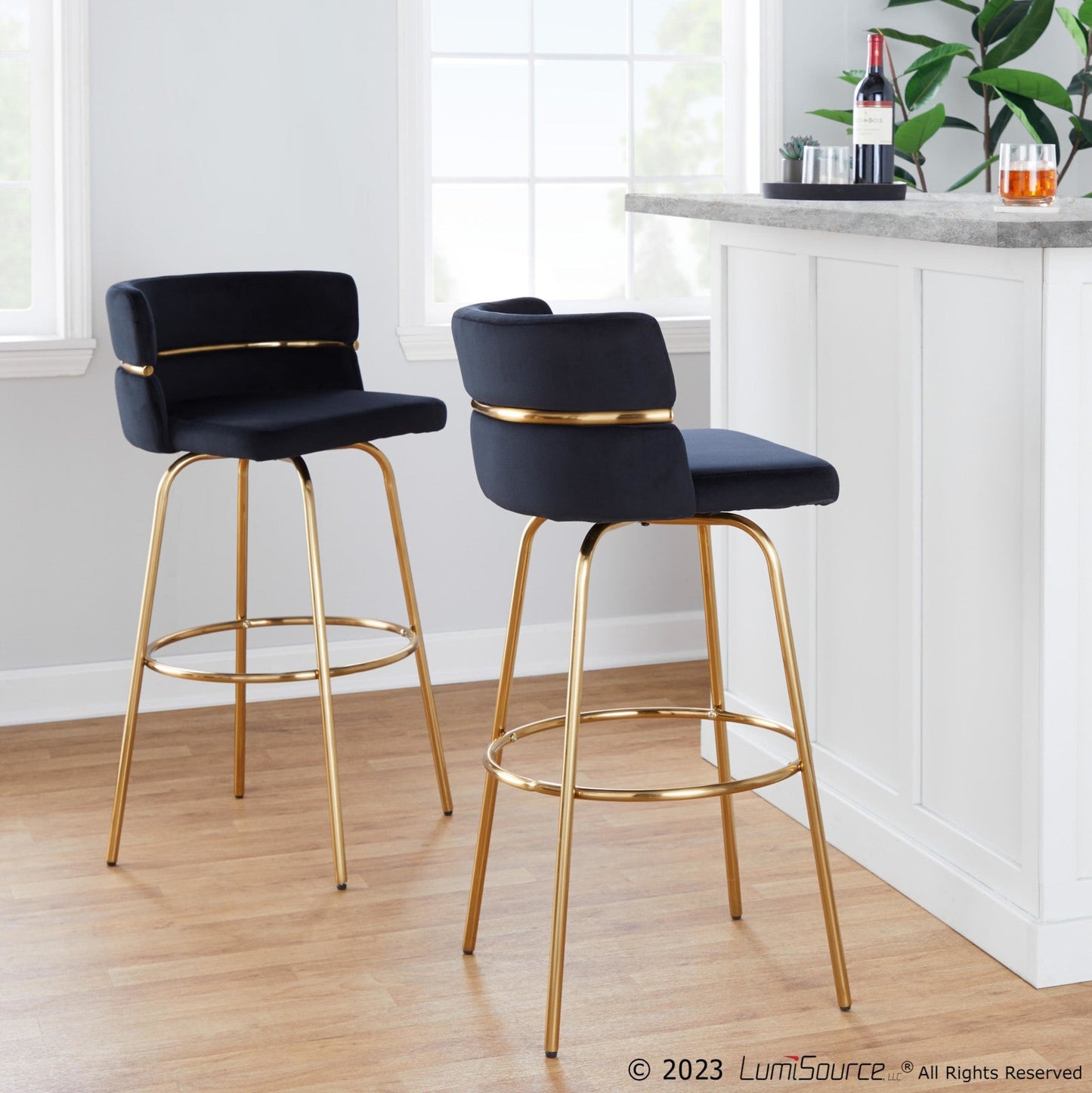 Majestic Office Furniture Claire 30" Fixed-Height Barstool - Set of 2