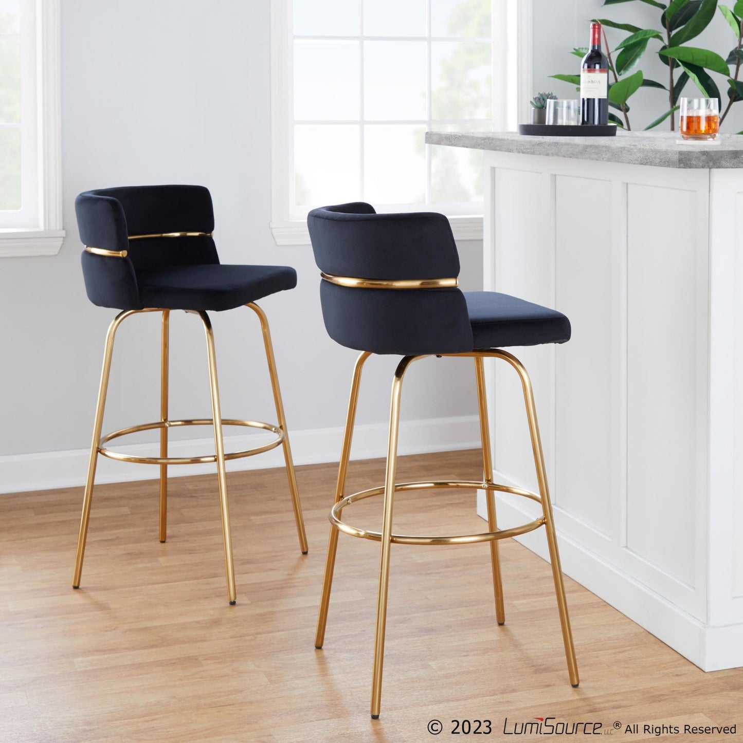 Majestic Office Furniture Claire 30" Fixed-Height Barstool - Set of 2