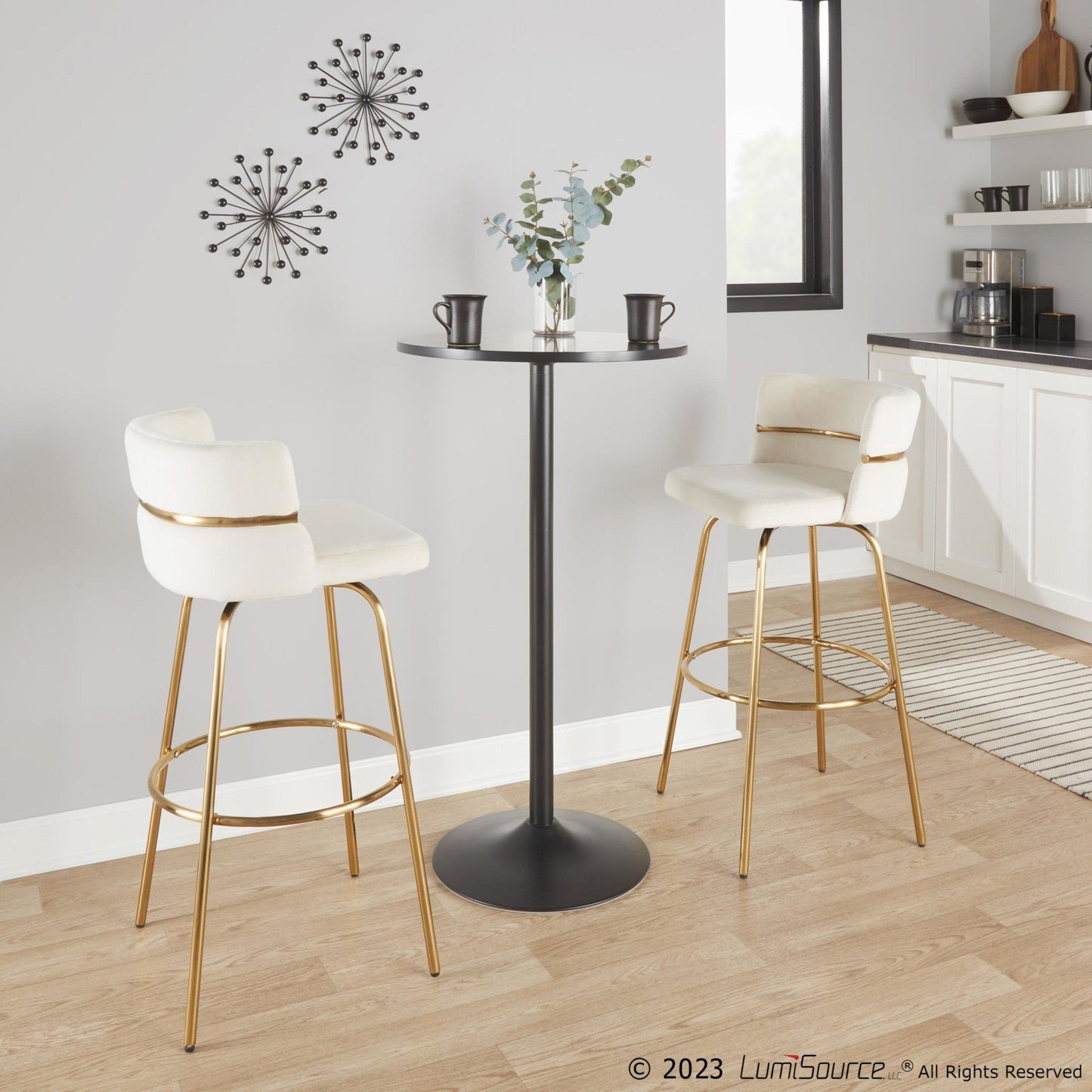 Majestic Office Furniture Claire 30" Fixed-Height Barstool - Set of 2