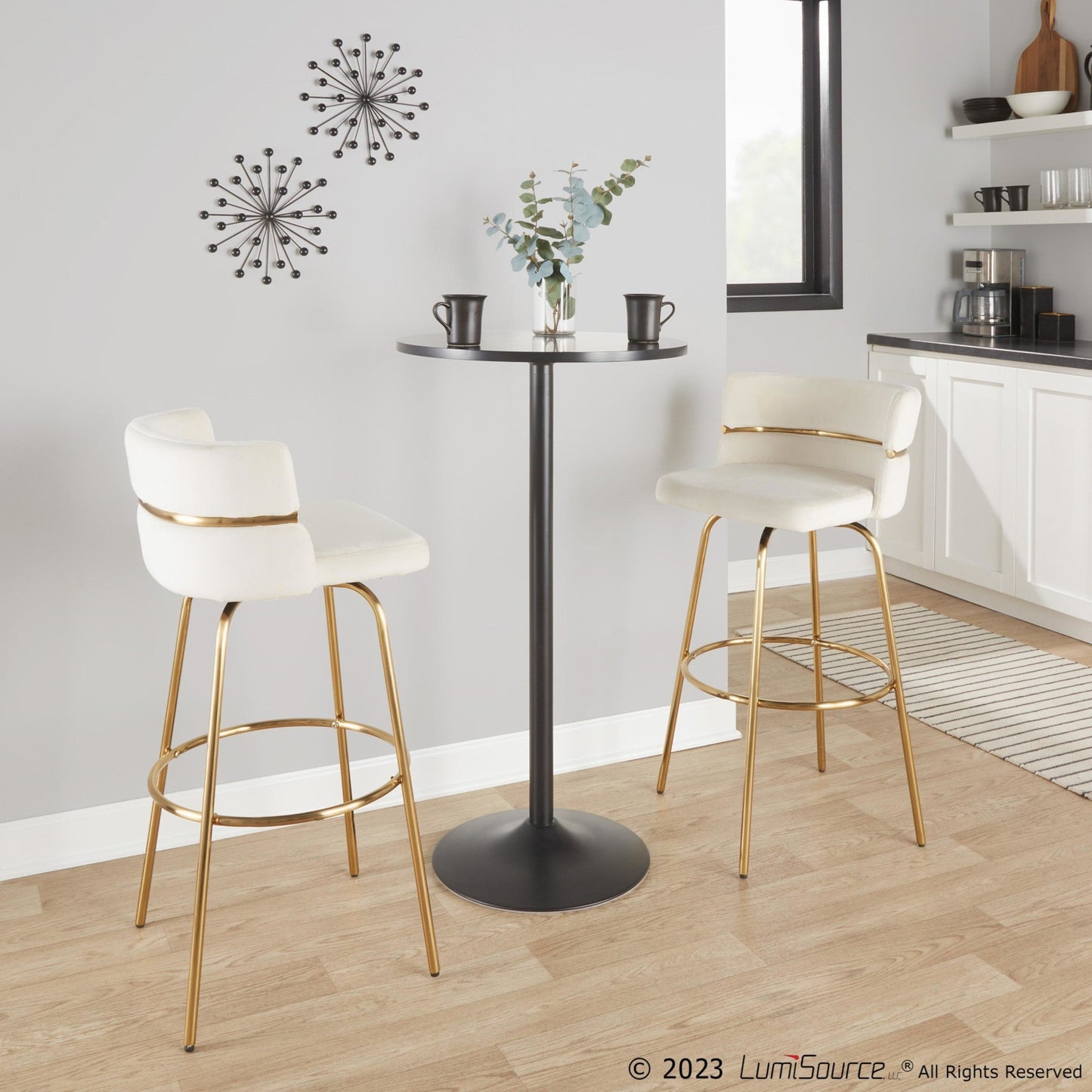 Majestic Office Furniture Claire 30" Fixed-Height Barstool - Set of 2