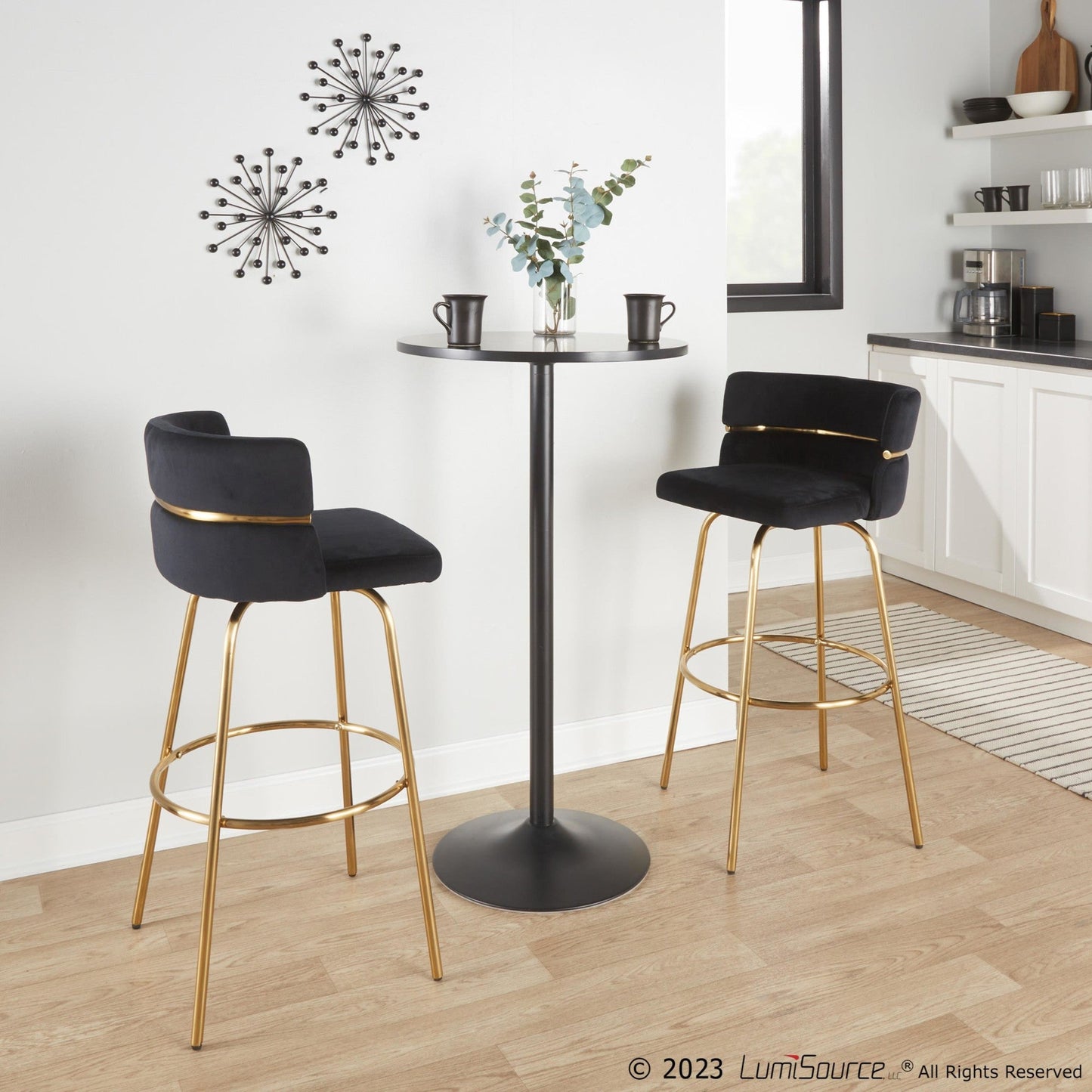 Majestic Office Furniture Claire 30" Fixed-Height Barstool - Set of 2
