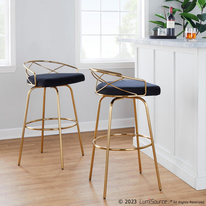 Majestic Office Furniture Glam 30" Fixed-Height Barstool - Set of 2
