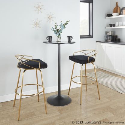 Majestic Office Furniture Glam 30" Fixed-Height Barstool - Set of 2