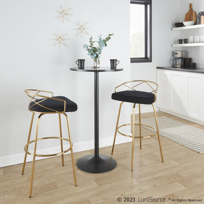 Majestic Office Furniture Glam 30" Fixed-Height Barstool - Set of 2