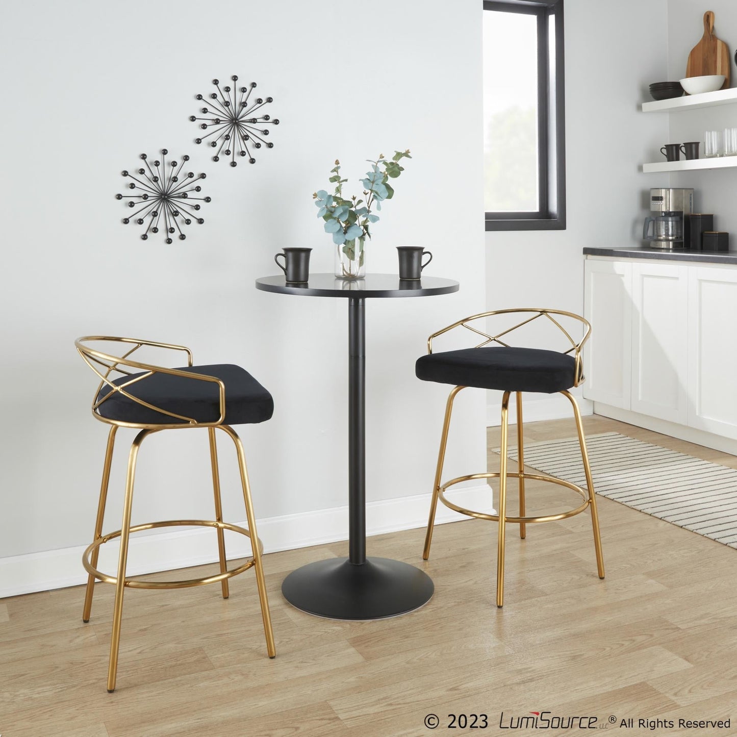 Majestic Office Furniture Glam 26" Fixed-Height Counter Stool - Set of 2