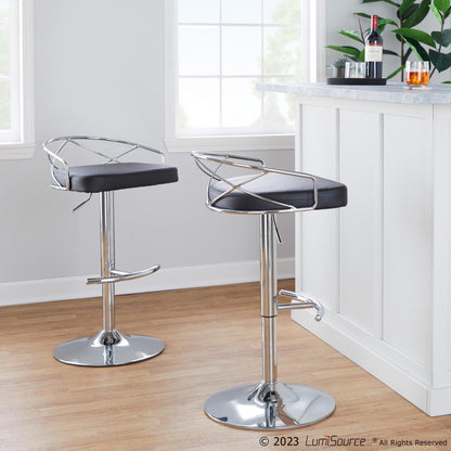 Majestic Office Furniture Glam Adjustable Barstool - Set of 2