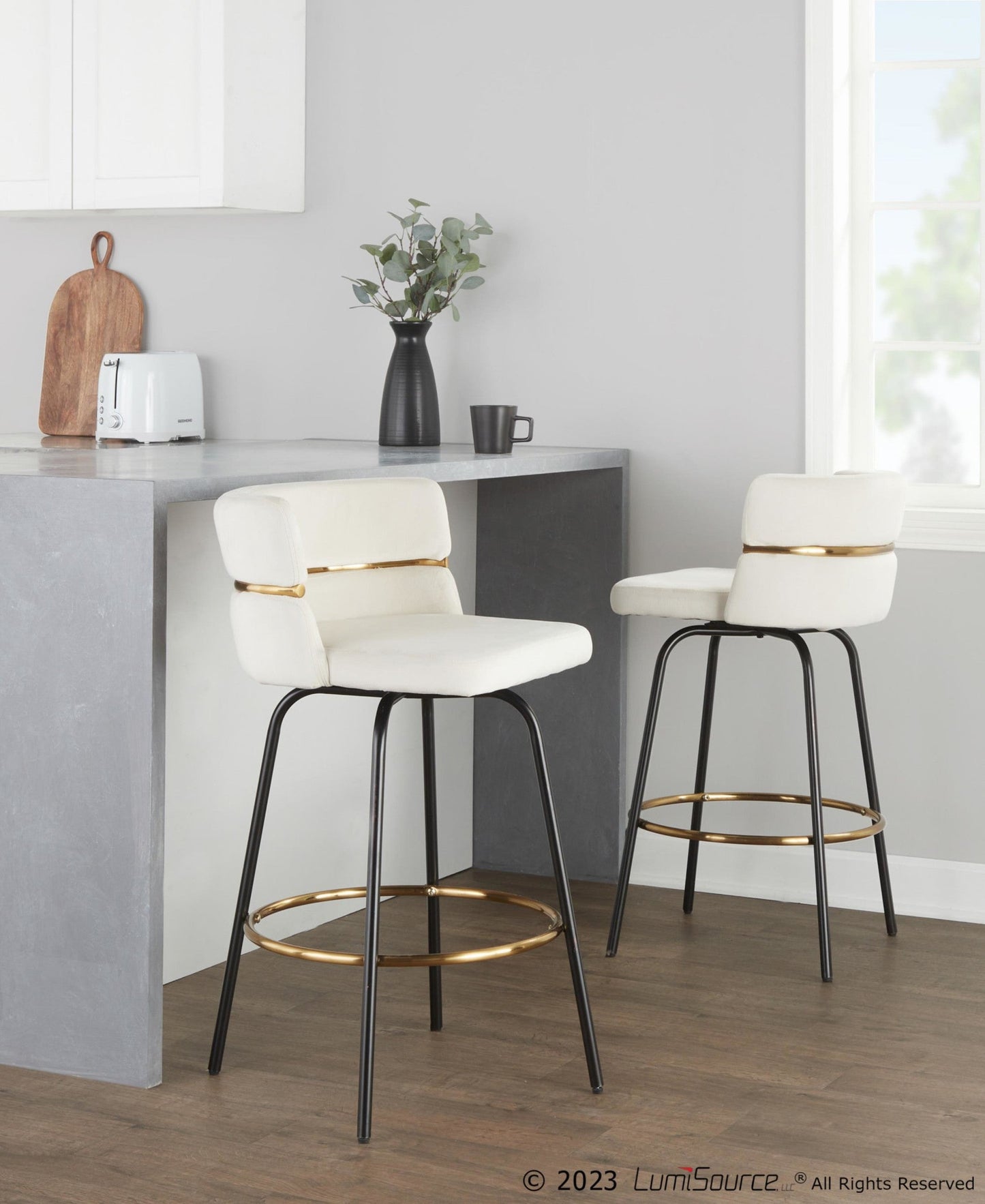 Majestic Office Furniture Claire 26" Fixed-Height Counter Stool - Set of 2