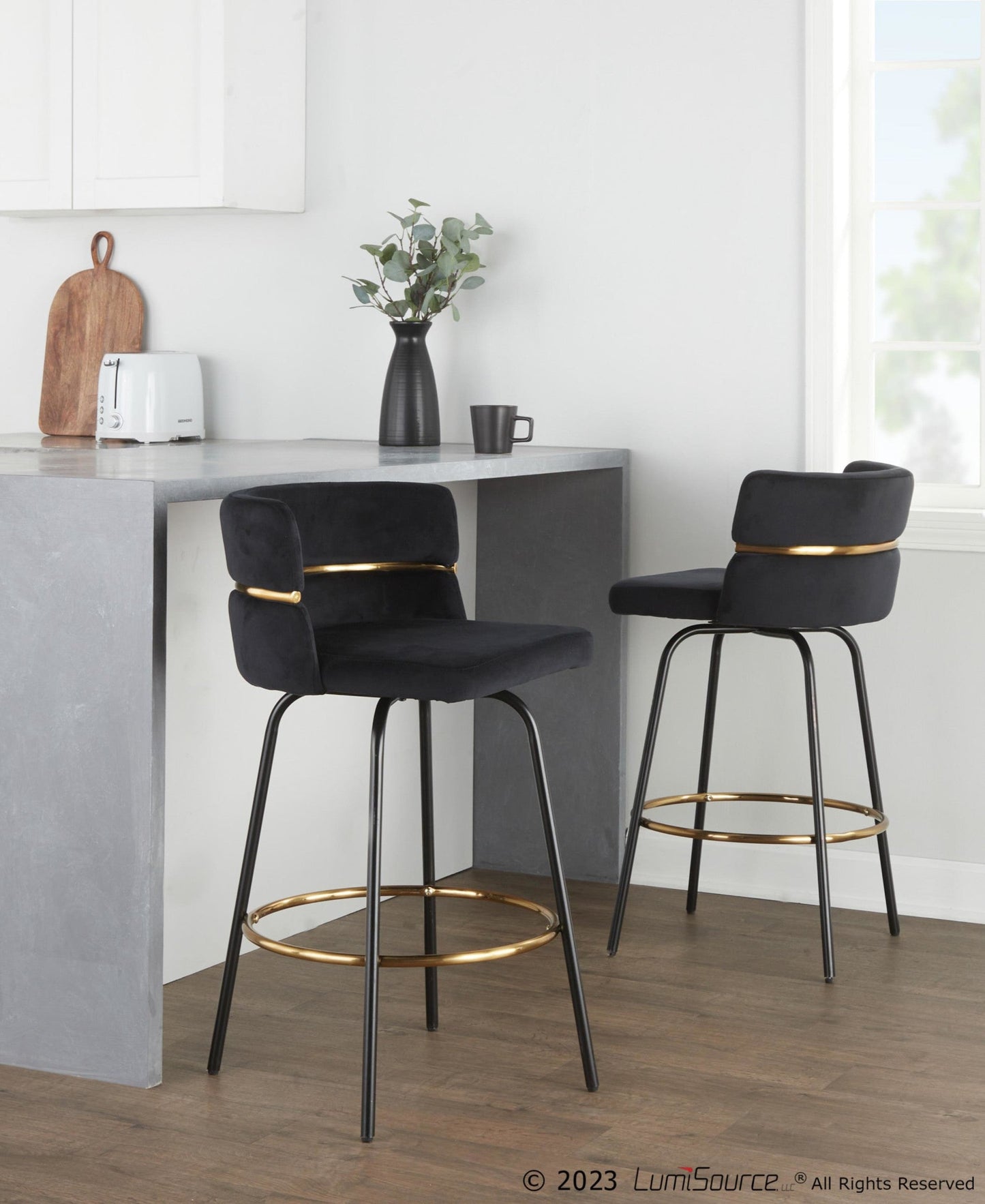 Majestic Office Furniture Claire 26" Fixed-Height Counter Stool - Set of 2