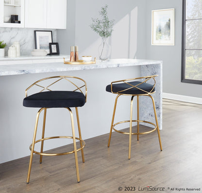 Majestic Office Furniture Glam 26" Fixed-Height Counter Stool - Set of 2