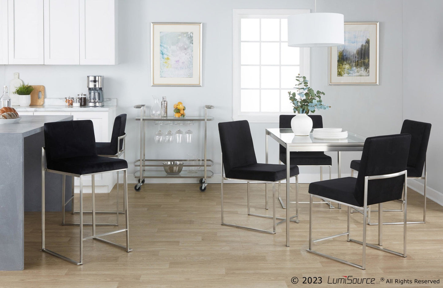Majestic Office Furniture High Back 26" Fixed-Height Counter Stool - Set of 2