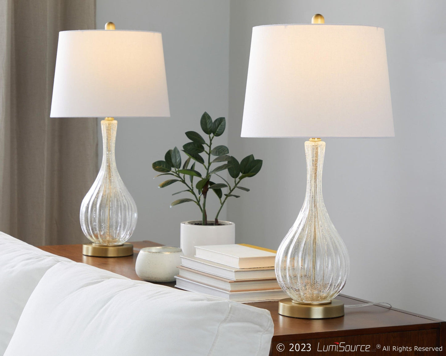 Majestic Office Furniture 27" Glass Table Lamp - Set of 2