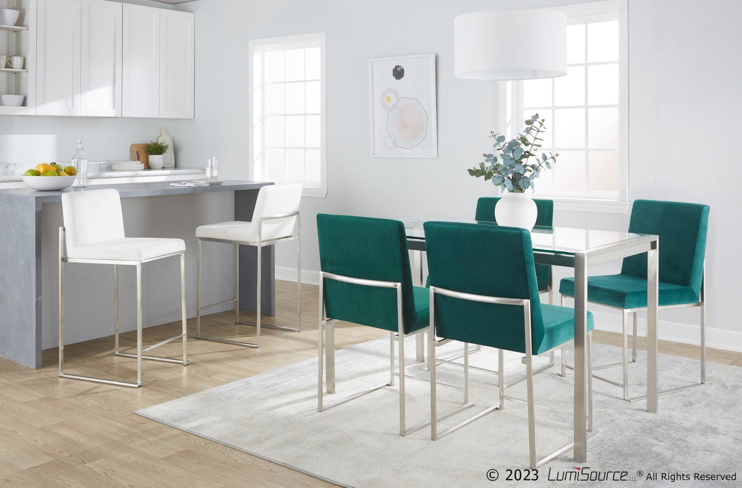 Majestic Office Furniture High Back 26" Fixed-Height Counter Stool - Set Of 3