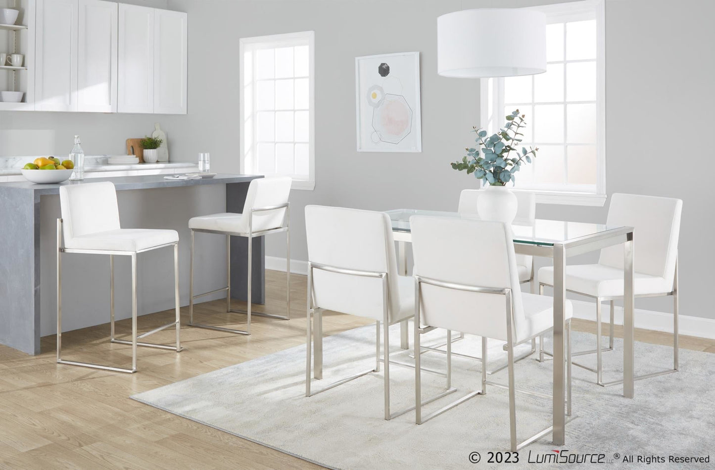 Majestic Office Furniture High Back 26" Fixed-Height Counter Stool - Set Of 3