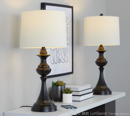 Majestic Office Furniture 29" Metal Table Lamp with Usb - Set of 2