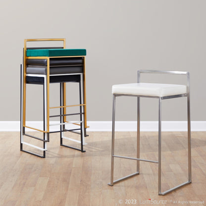 Majestic Office Furniture Stacker 26" Fixed-Height Counter Stool - Set Of 3