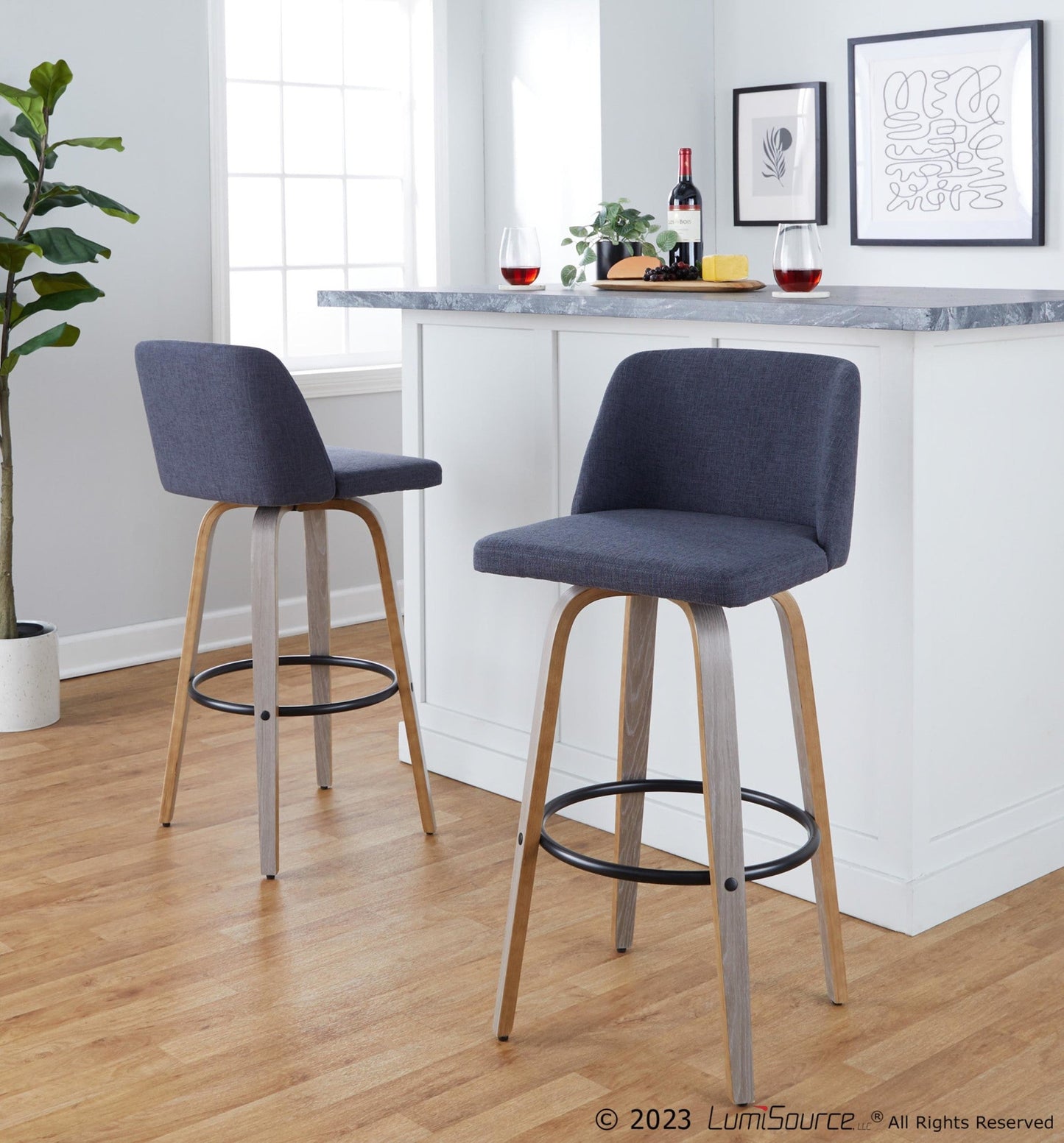Majestic Office Furniture 30" Fixed-Height Barstool - Set of 2