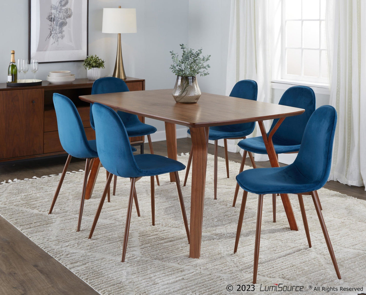 Lumisource Folia Pebble Dining Set - 7 Piece