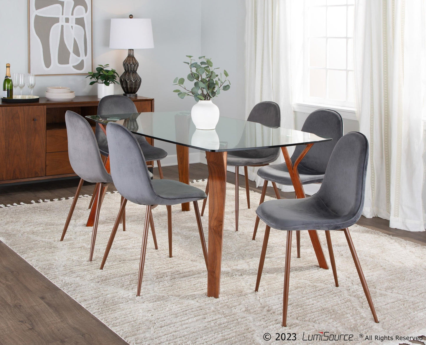 Lumisource Folia Pebble Dining Set - 7 Piece