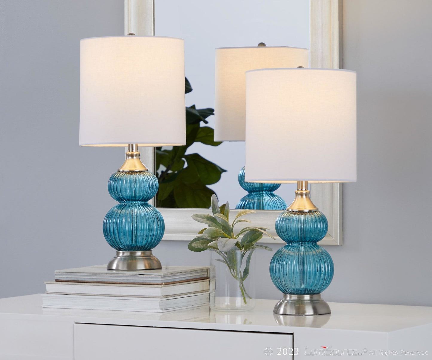 Majestic Office Furniture 20" Glass Accent Lamp - Set of 2