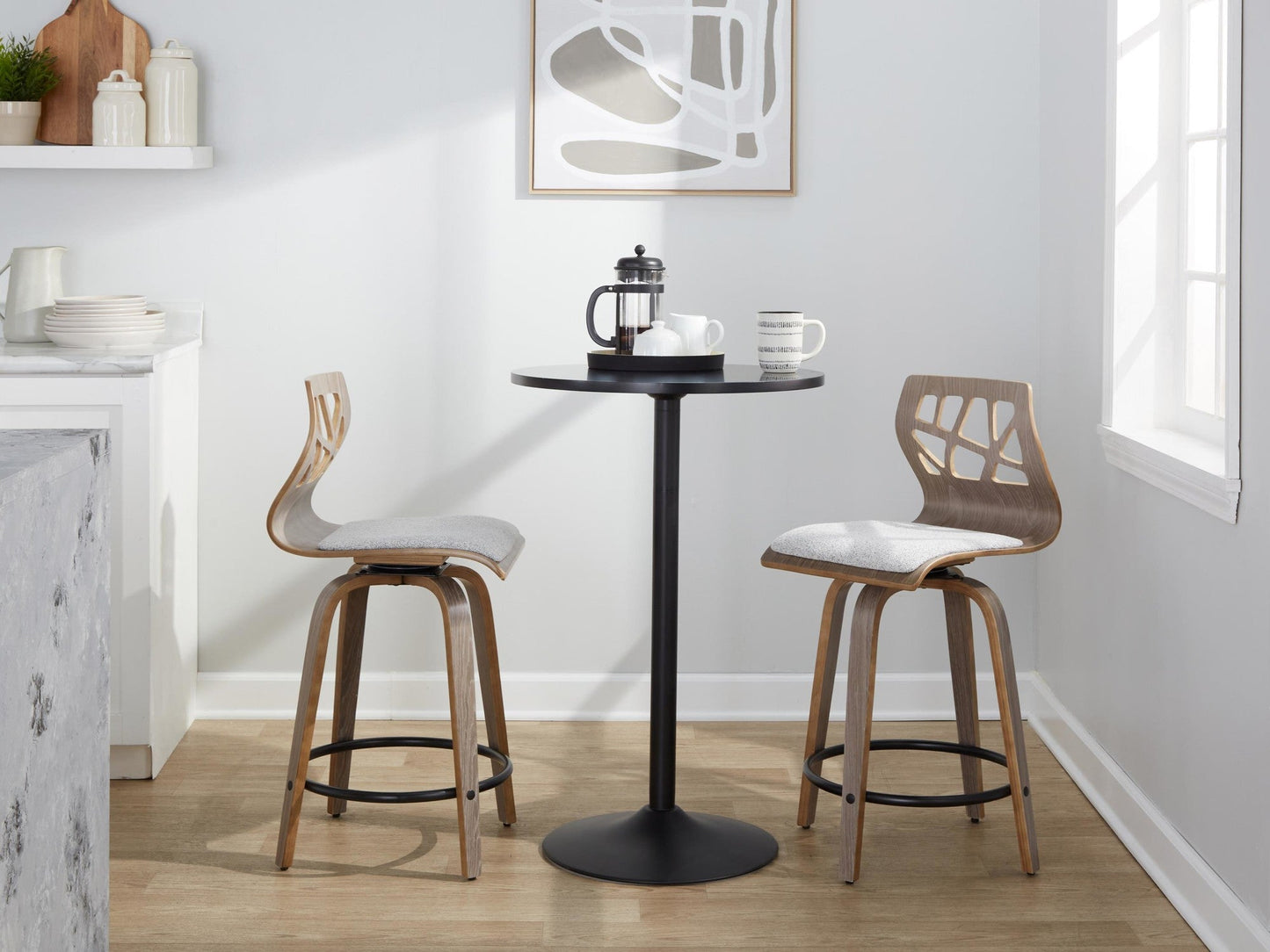 Majestic Office Furniture 24" Fixed-Height Barstool - Set of 2