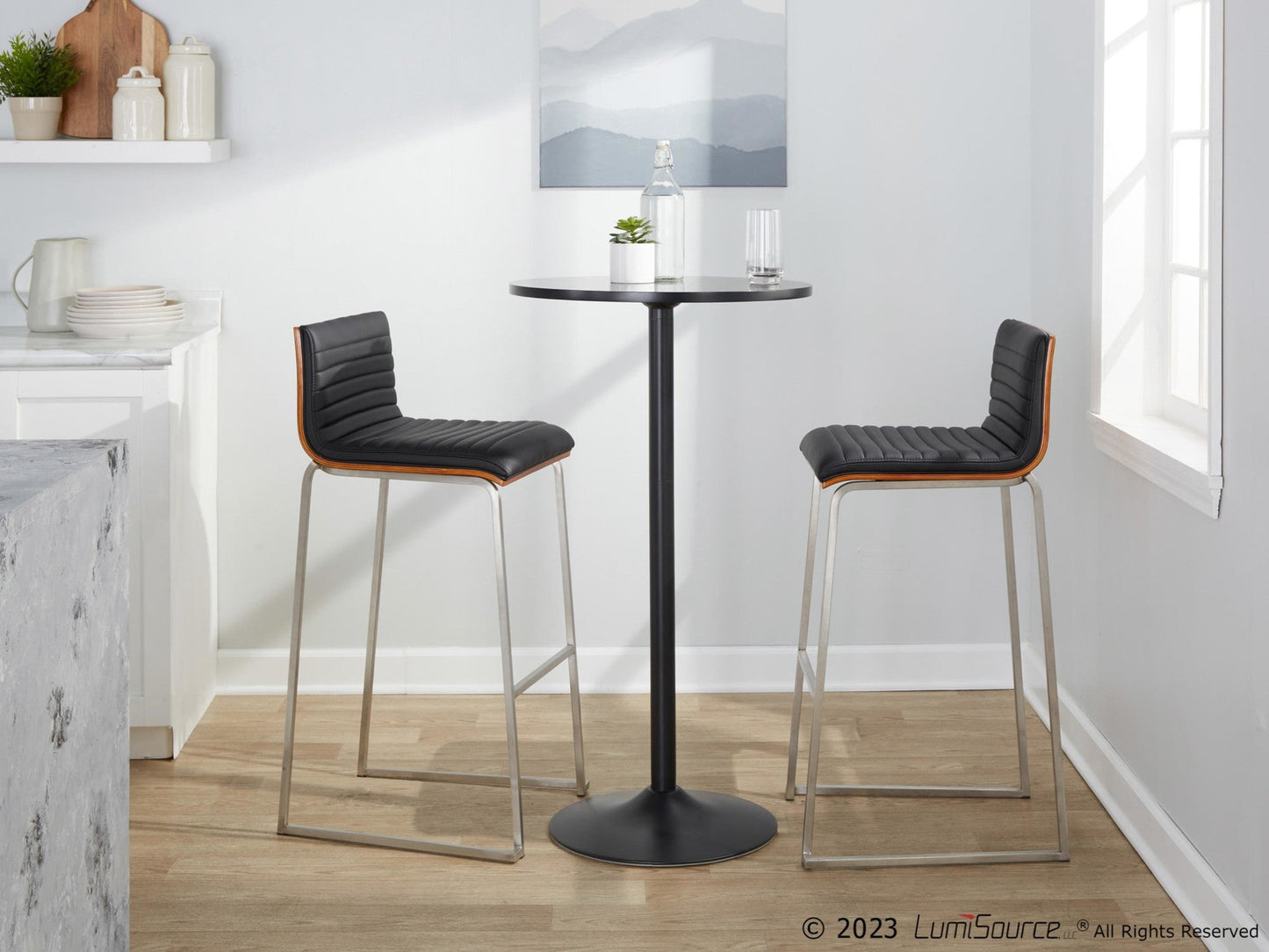 Lumisource Mason Mara 30" Fixed-Height Barstool - Set of 2