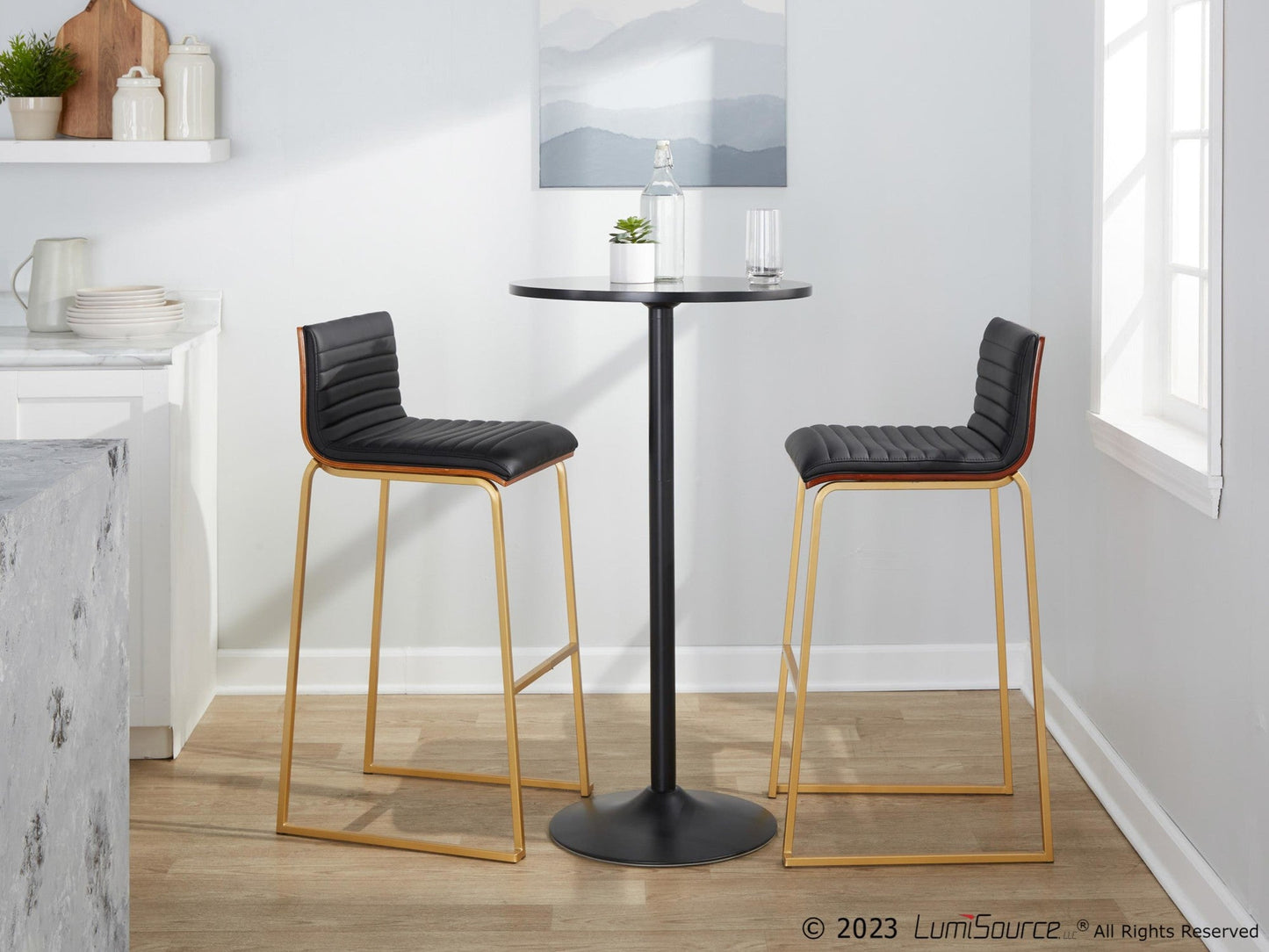 Lumisource Mason Mara 30" Fixed-Height Barstool - Set of 2