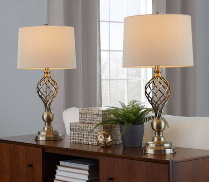 Majestic Office Furniture Twist 29" Metal Table Lamp - Set of 2