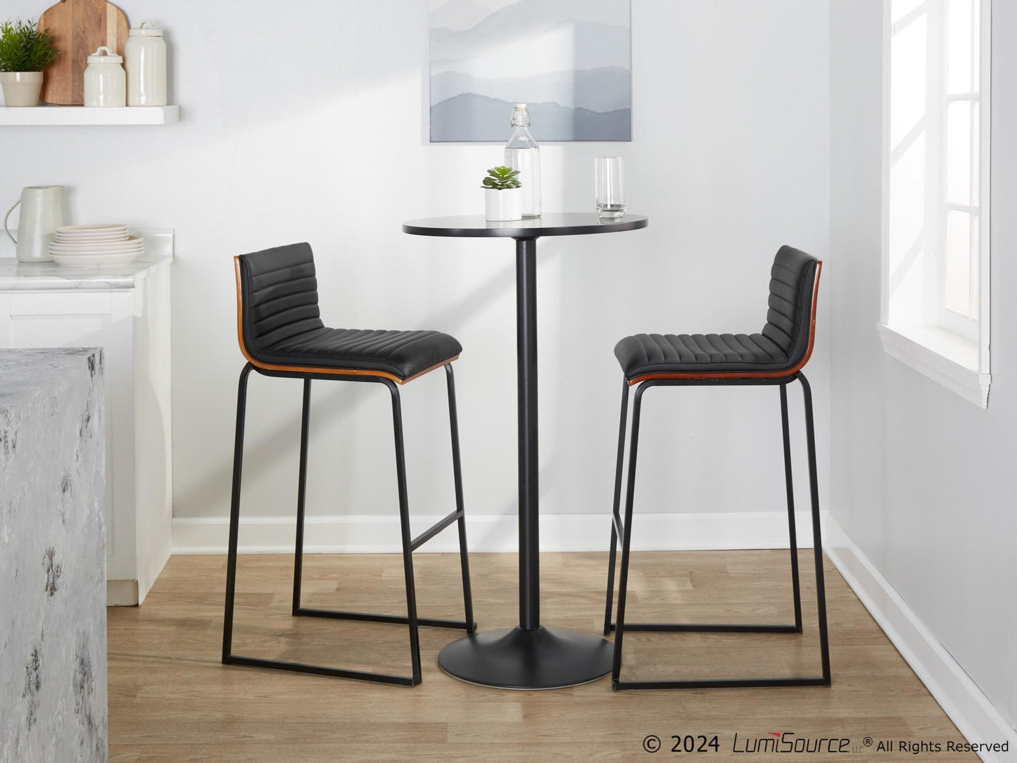 Lumisource Mason Mara 30" Fixed-Height Barstool - Set of 2