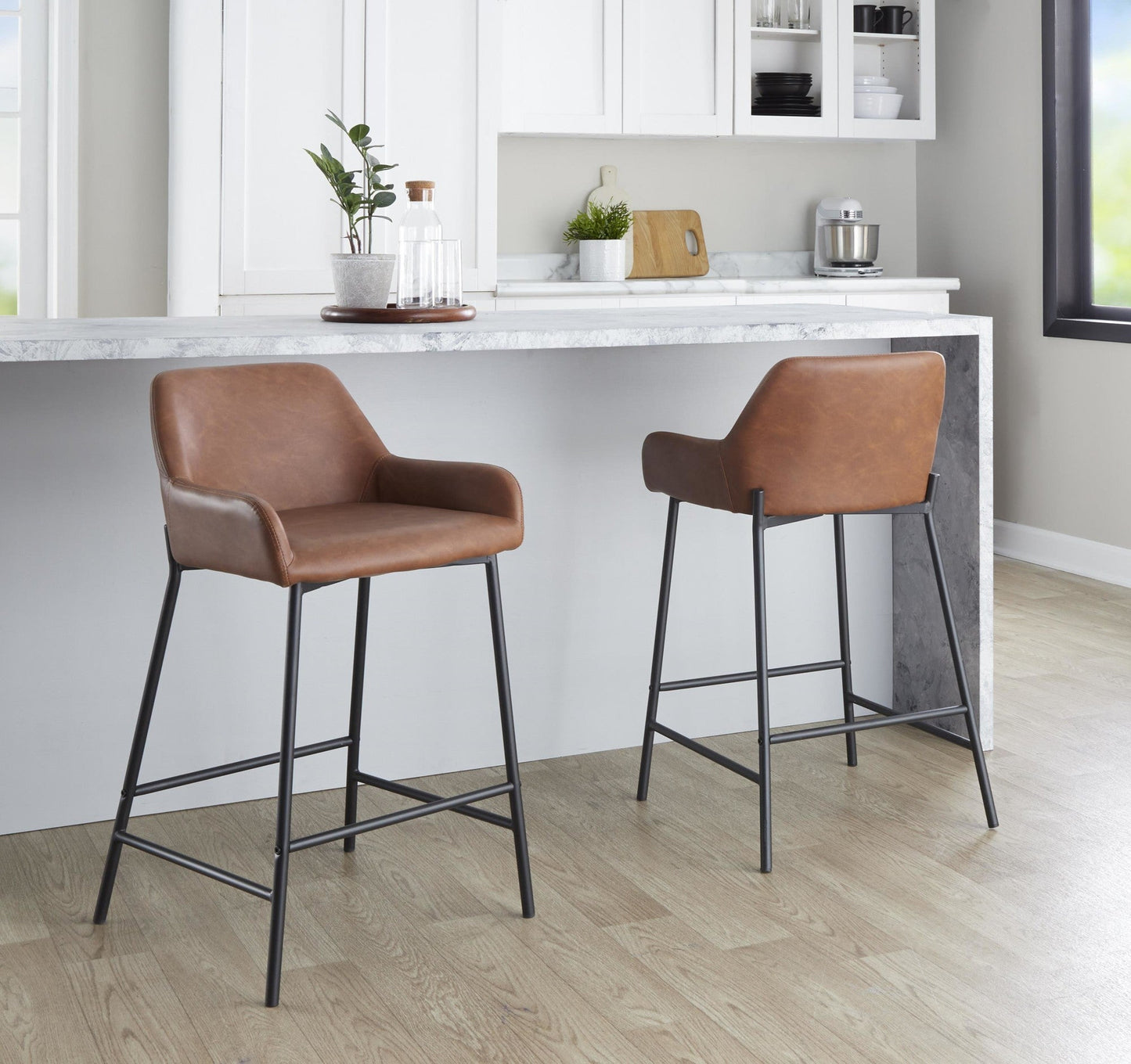 Majestic Office Furniture 24" Fixed-Height Counter Stool - Set of 2