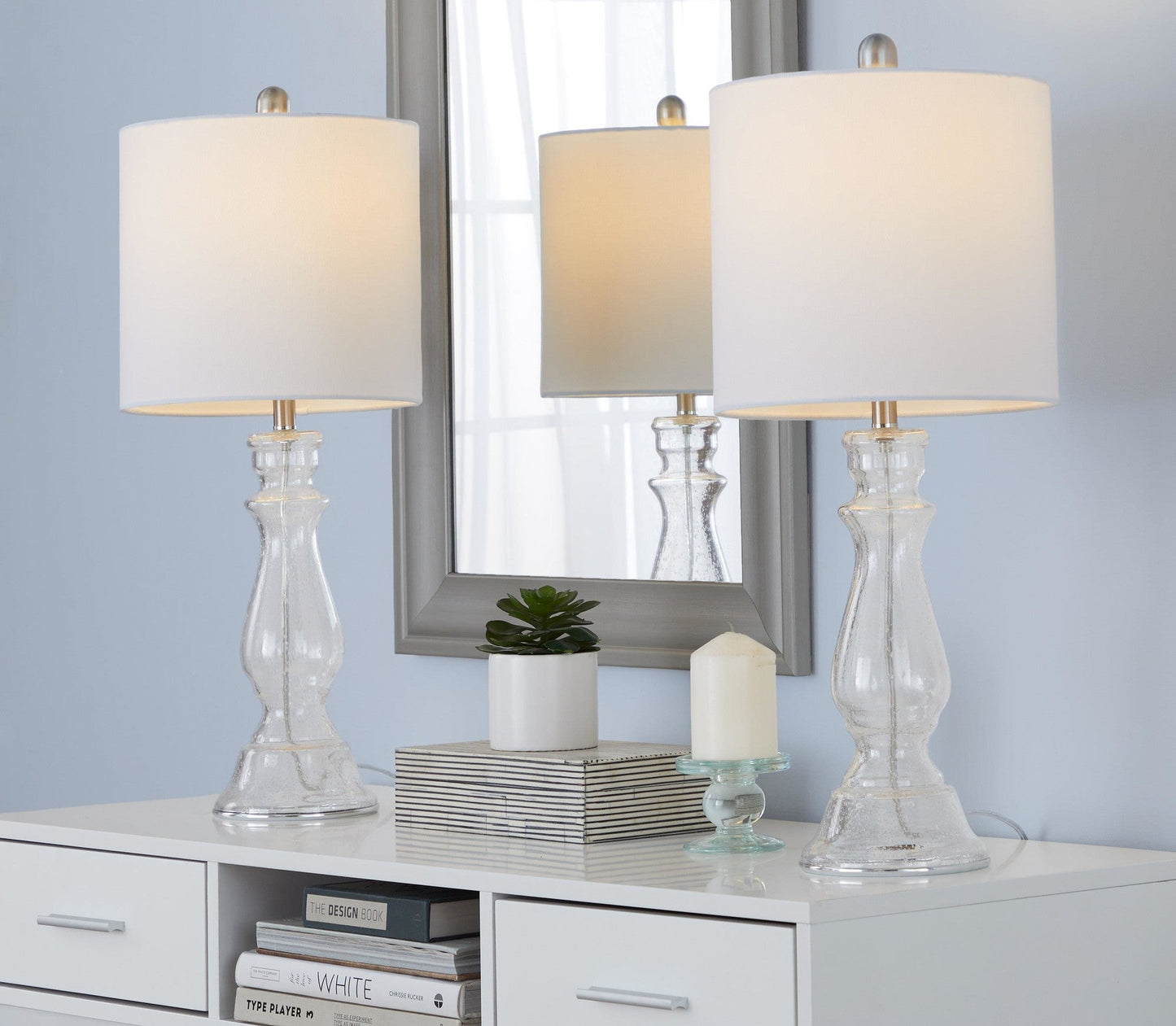 Majestic Office Furniture 24" Glass Table Lamp - Set of 2